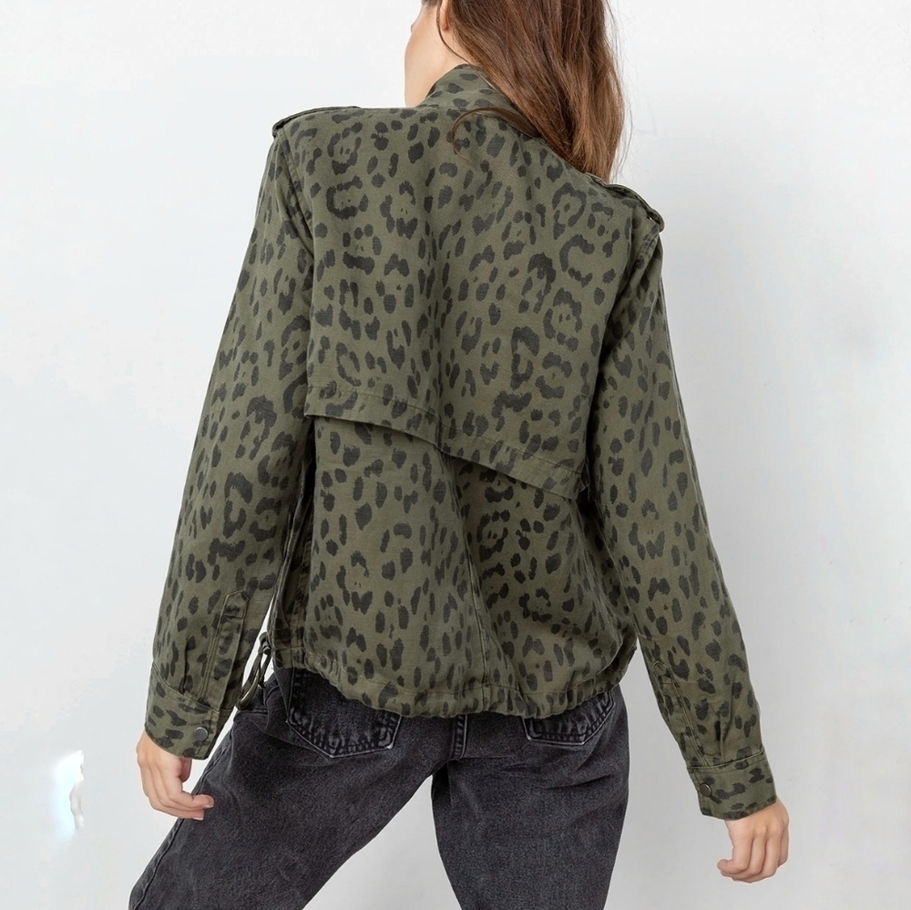 Rails Collins jacket green leopard size small - image 2